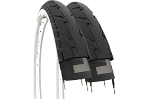 ECOVELO Copertoni A Marchio 26 X 1.75 (47-559) 2 neumáticos 26 x 1,75, Adultos Unisex, Blanco/Negro, 26"