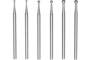 UTTASU Round Cup Burr Set 6 Pcs Jewelry Making Burs Steel Wire Rounder Bits Wood Carving Cutter for Olive Kernels Beads Micro-Carving 6 Sizes 49.5mm Length
