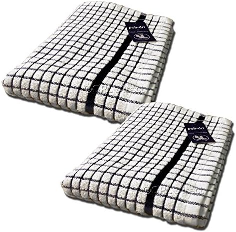 Lamont Premium Poli Dri Large Kitchen Tea Towels, TWINPACK (Black)