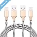Produktbild Ulinek iPhone Lightning Kabel 2 Pack 2m Nylon Apple Datenkabel Ladekabel, Lebenslange Garantie, für iPhone X 8 8 Plus 7 7 Plus SE 6 6 Plus 6s 6s Plus 5 5c 5s iPad iPod Nano 7th Gen iOS-Geräte (Gold)