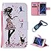 Produktbild für Samsung Galaxy S7 Hülle Blume Premium PU Leder Schutzhülle für Samsung Galaxy S7 (5,1 Zoll (12,9 cm) Bookstyle Tasche Schale PU Case mit Standfunktion+Outdoor Kompass Schlüsselanhänge) XS (7)