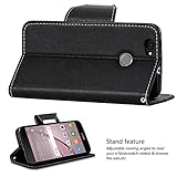 Huawei Nova Hülle,Vakoo Bookstyle Handyhülle Premium PU-Leder Tasche Flip Case Brieftasche Etui Handy Schutzhülle für Huawei Nova (Schwarz) - 