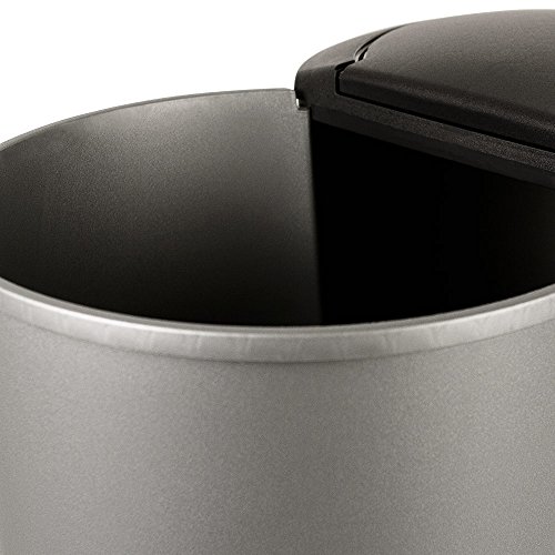 2-fach Mülleimer – Duomülleimer 2x25Liter + Druckknopf-Automatik 50x53cm grau - 6