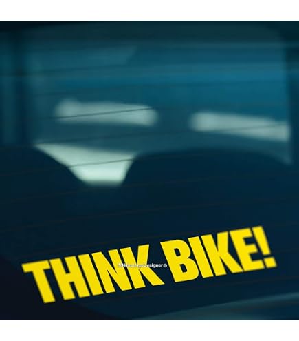 "THINK BIKE" Aufkleber Für Auto & Van – 140 Mm, Vinyl, Mehrfarbig, Erhöht Aufmerksamkeit Für Radfahrer