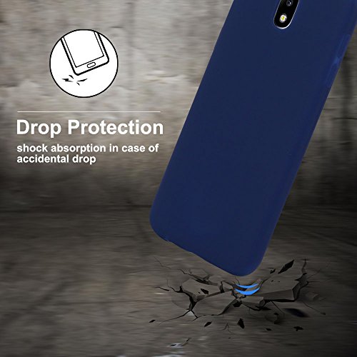 Custodia per Samsung J3 2017 Cover, Moevn Ultra Slim Morbido in TPU Silicone Posteriore Case per Samsung Galaxy J3 2017 Smartphone Opaco Gel Flessibile Sottile Antiurto Protezione Bumper (Blu scuro)