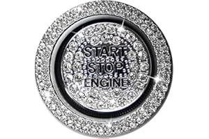 Bling Bling Auto Startknopf Abdeckung,Asudaro Motor Start Stopp Taste Dekorativer Ring Universal Auto Motorstartknopf Dekorring Zündschlüssel Knopf Abdeckung Auto Innenzubehör,ohne Loch 26mm weiß