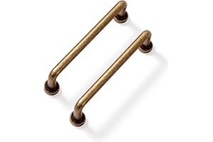 SYZOW Uchwyty meblowe, szczotkowany brąz, 128 mm, rozstaw otworów, uchwyty do szuflad, do szafek kuchennych, szafek, szuflad