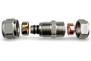 WÄRMER SYSTEM Compresión adaptador reductor cobre x plástico tubo de 16 mm x 15 mm Pack de 4