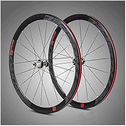 ZNND 700C Ruedas para Bicicleta, Racing Carbon Doble Pared V-Brake Ultra-Ligeras MTB Rim para 8/9/10/11 Velocidad (Color : A, Tamaño : 26inch)