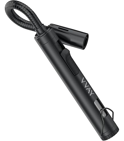 Accendino A Gas Ricaricabile 360° Con Becco Flessibile - Antivento, Lungo, Per Candele, Camino, Barbecue - Colore Nero Grigio