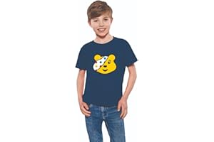 STREETWISE CLOTHING QUALITY CASUAL WEAR Spotty Day T-Shirts 2024 – Pudsey Inspired Bear Tee for Children Support in Need, Kids' School Spot Face Top for Men & Women