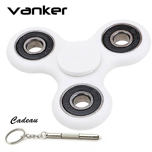 ADHD Stress Reducer Anxiety Autism Fidget Tri Spinner EDC Toy Adult Child White