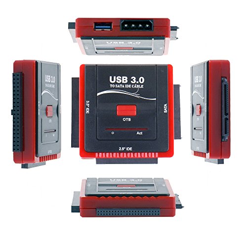 WANLONGXIN WLX-888U3IS-DE USB 3.0 zu SATA und IDE Festplatte Konverter Adapter Kabel Set mit Power Adapter für 2.5/3.5 Zoll SATA IDE Festplatte