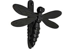 BRASS BEE Black Dragonfly Door Knocker for Front Door | Polished Solid Brass Black Knockers with Strike Plate | UPVC | Dragonfly Front Door Furniture with a Unique Design