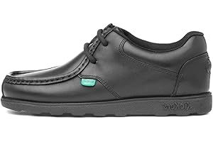 Kickers Boy's Fragma Lace Up Leather Shoes | Smart Everyday School Look | Secure Lace-Up Fit, Cushioned for All-Day Wear