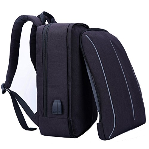 Gracosy Anti-diebstahl Laptop Rucksack mit USB Port f  r 17 3 Zoll Notebook  Computer Schwarz