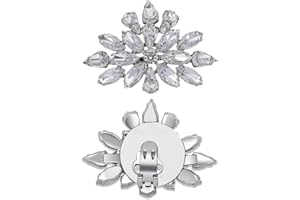 TRIXES Fermascarpe con strass argento, Morsetti per scarpe con cristalli per tacchi alti da donna, confezione da 2