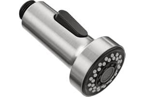 CREA Multi Function Pull Out Kitchen Tap Spray Head Replacement Part, 2 Function Kitchen Sink Tap Sprayer Replacement Nozzle, Kitchen Tap Head Hose Spray Spout, Universal G 1/2-inch Brushed