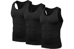 HYCOPROT 3 Pack Débardeur de Compression pour Hommes, T-Shirt sans Manches Respirant, Maillot de Corps à Séchage Rapide