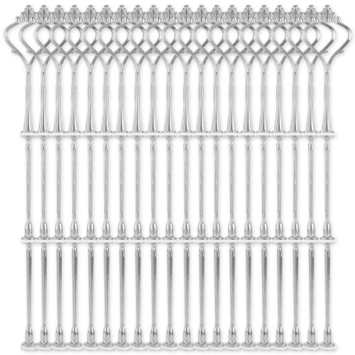 20 Set Silver Colour Silver Tiered Metal Rods with Central Holes 2 to 3 Layers for Wedding Cakes Cake Stand Cake Holder Serving Platter 32 cm
