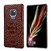 Produktbild Yonanls Abdeckung für Huawei Mate 20 X Premium Ledertasche, Luxus 3D Krokodil Textur Rindsleder Echtleder Shelter Cover Case für Huawei Mate 20 X ryjnfghmterba (Color : Brown)