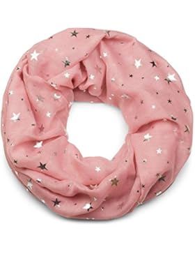 styleBREAKER Loop Schal mit Metallic Sterne All Over Print, Schlauchschal, Tuch, Damen 01017071