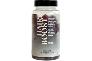Madame La Présidente - Hairboost - Compléments alimentaires Cheveux - Accélère la Pousse - Tous Types de Cheveux - Gummies Vegan - Avec Biotine, Zinc, Vitamine B8 et Roquette - 60 Gummies