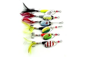 LENPABY 6 pcs spinnerbaits Dur métal Spinner kit Truite Basse pêche leurres wobbler pêche plaqués