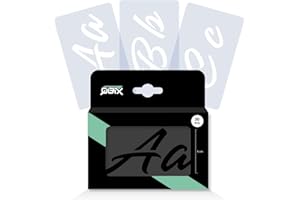 QBIX Stencil Letter Set, Letter Height 5 cm, Swash Letter Stencils, Stencil Font
