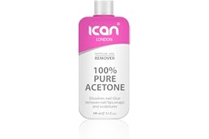 Ican London 100% Pure Acetone Nail Polish Remover UV GEL Soak Off 100ML