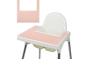 Vicloon Tovaglietta per Seggiolone, Tovaglietta per Bambini per Seggiolone IKEA Antilop Highchai, Tovagliette in Silicone Senza BPA, Tovagliette Lavabile, Impermeabile e Antivegetativa, 38cm, Rosa