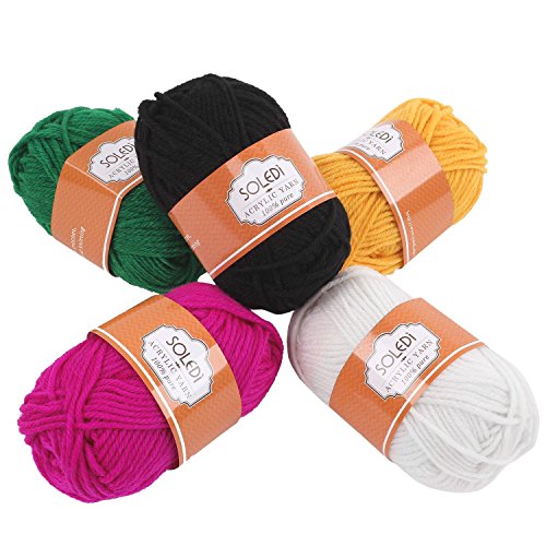 SOLEDI Premium Acrylgarn Handstrickgarn Häkelgarn  Acryl zum Stricken Häkeln 20 Farbe 25g pro Farbe - 6