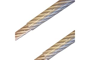 80 Meter - Edelstahldrahtseil 7x7 2mm/3mm PVC-transparent ummantelt V4A Inox rostfrei Drahtseil Stahlseil Geländerseil