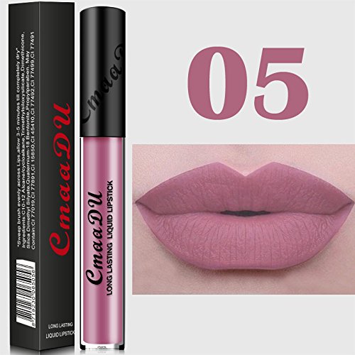 TOPBauty 2017new Ankünfte Sexy 15 Farben Wasserdicht Nackt Metallic Matte Nackt Lippe Langlebig Flüssig Lippenstift für Frauen Mädchen 05