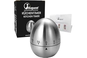 ‎BUGUCAT Bugucat Zeitmesser,Eiförmige Eieruhr Edelstahl Küchenwecker Kurzzeitmesser Ei Küchentimer Rostfrei Kurzzeitwecker Zeitschaltuhr mit Stoppuhr 60 Minuten Küche Countdown-Timer,Timer da Cucina