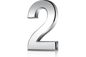 CHONGNING 3 Inch Door Numbers, 3D Self Adhesive Mailbox Numbers 0-9, Address Numbers Waterproof House Numbers Street Number Stickers for House Mailbox Apartment Hotel Courtyard Cafe, Silver (Silver2)