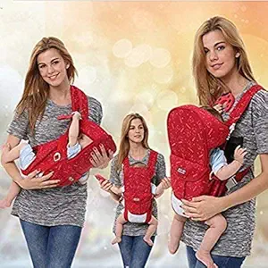 Babies Bloom Red Front Carrier for Baby with Safety Belt and Buckle Straps (6 in 1) (2-30 Mnths Old Baby/Kid)