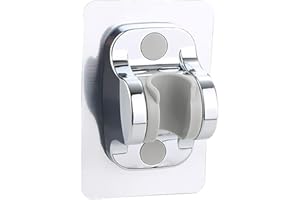 WUERKIYA Soporte Ducha Alcachofa Ducha Ajustable Sin Perforación Alcachofa de Ducha para Cabezal Cursor Brazo de Sujeción Rotar Bracket Cromado