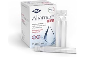 Ibsa Aliamare Iper – 25 flaconcini monodose | Soluzione ipertonica (3%) di acqua di mare. Decongestiona Il Naso E Fluidifica Il Muco
