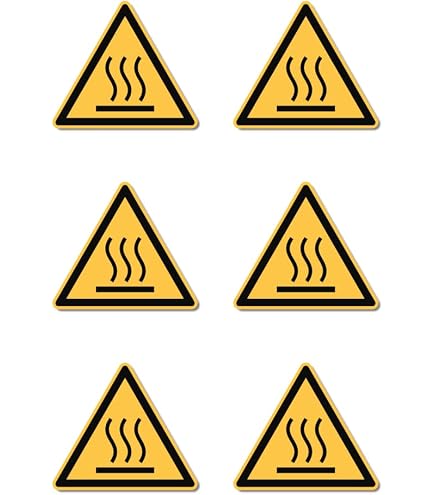 LT Easiyl 10 Stück Warnung heiße Oberfläche Schild Aufkleber 11 cm x 9 cm selbstklebende Aufkleber Erinnerung Vorsicht Hitzeschild heiße Oberfläche