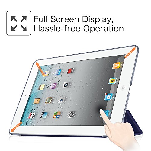 Fintie iPad 2 / 3 / 4 Hülle Case – Ultra Slim Superleicht Schutzhülle mit Lichtdurchlässig Rückseite Abdeckung Smart Cover Tasche mit Auto Schlaf / Wach und Standfunktion für Apple iPad 2 / iPad 3 / iPad 4 Retina Tablet, Marineblau - 9