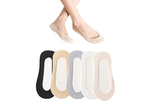 AOAO 5 Pairs No Show Socks Women Low Cut Boat Liner Sock for Flats Womens Thin Non Slip Invisible Footies Socks Nylon