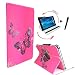 Produktbild Tablet Tasche für MPMAN MPQC1030 Schutz Hülle Etui Case + Touch Pen - 10.1 Zoll Schmetterling Pink 360_