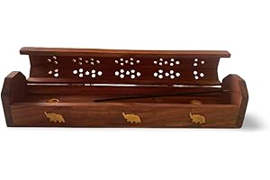 STYLLA LONDON LUKRA - Portarincienso con difusor de Humo de Madera de Mango, 30,5 cm x 5 cm x 6,2 cm, marrón