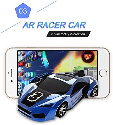 KaiTai AR Racer A Real fly Car On Mobile With Lights,Vibration,Jumping Real Feel Virtual Reality Car Racing Gaming System and free Gaming App Mini Pocket Game Toy speed Car for Android,IOS. (3-Blue)