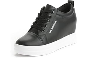 XIGUAK Sneakers con Tacco A Zeppa da Donna Allacciate Scarpe da Trekking Sportive per Il Tempo Libero Scarpe da Ginnastica con Plateau Interno Rialzato Alto