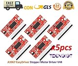 【Diseño compacto Easy El EasyDriver es un controlador de motor paso a paso fácil de usar, compatible con cualquier cosa que pueda generar un pulso digital de 0 a 5V (o un pulso de 0 a 3.3V si suelda SJ2 cerrado en el EasyDriver).EasyDriver requiere una fuente de alimentación de 7V a 30V para alimentar el motor y puede alimentar cualquier voltaje del motor paso a paso.