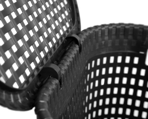 Wäschekorb Wäschepuff Wäschetruhe Rattan 60 Liter (anthrazit) - 3