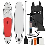 ejercicios equilibrio surf Color: Rojo [in.tec] Tabla de Surf Hinchable remar de pie Paddle Board 305 x 71 x 10cm Tabla de Sup de Aluminio con Remo y Bomba - Rojo
