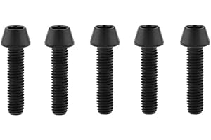 Yaruijia Bullone in titanio DIN912 M5 x 9/15/16/18/20/25/30/35/40/45/50/55/60 mm, viti a testa conica a esagono incassato Gr5, confezione da 5 (M5 x 20 m, nero)